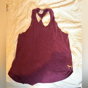 PINK Maroon Tank Top